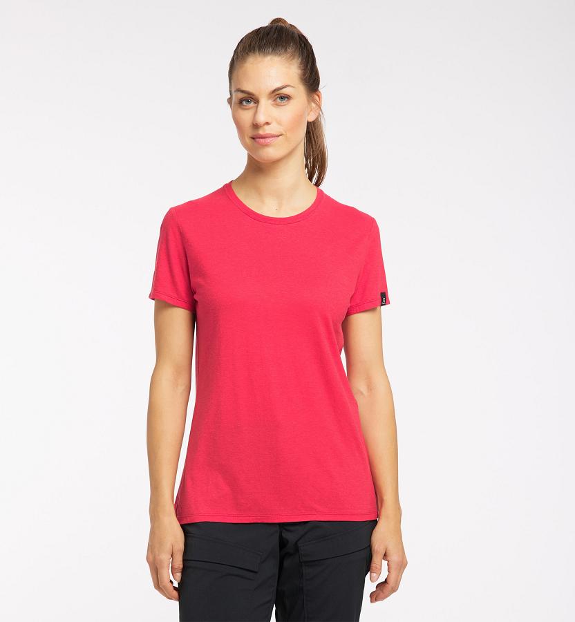 Haglöfs Träd T-Shirt Red For Womens SJAKH1036 Australia